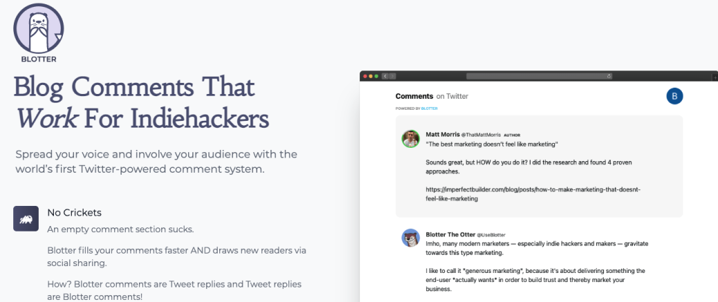 Blotter - Using Twitter for Blog Comments Review